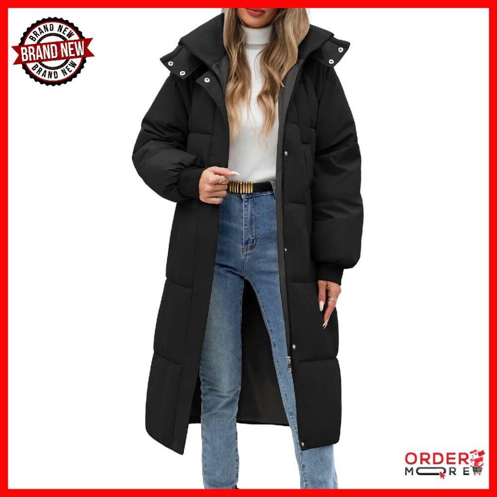 Long Puffer Coat Women's Winter Parka Hooded Quilted Jacket
